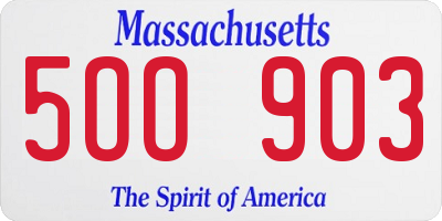 MA license plate 5OO903