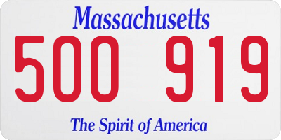 MA license plate 5OO919