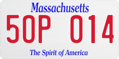 MA license plate 5OP014