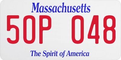 MA license plate 5OP048
