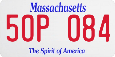 MA license plate 5OP084
