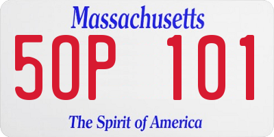 MA license plate 5OP101