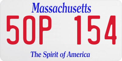 MA license plate 5OP154