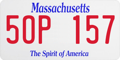 MA license plate 5OP157