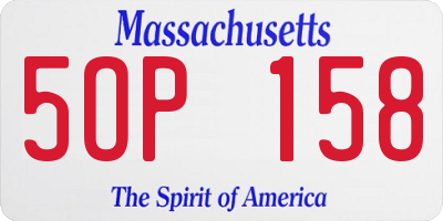 MA license plate 5OP158