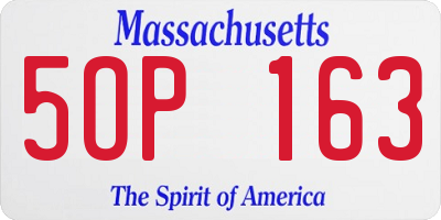 MA license plate 5OP163