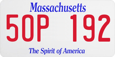 MA license plate 5OP192