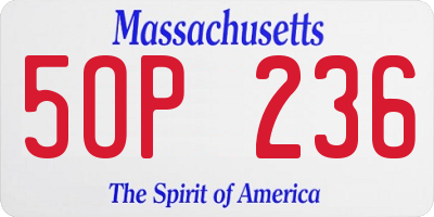 MA license plate 5OP236