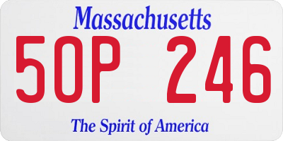 MA license plate 5OP246