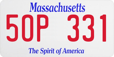 MA license plate 5OP331