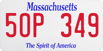MA license plate 5OP349