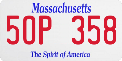 MA license plate 5OP358