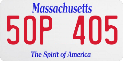 MA license plate 5OP405