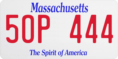 MA license plate 5OP444