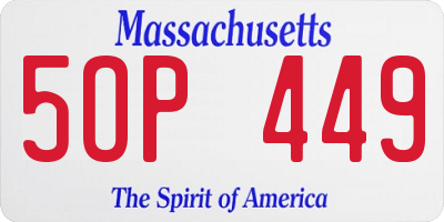 MA license plate 5OP449