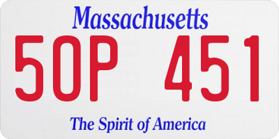 MA license plate 5OP451