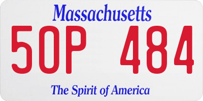 MA license plate 5OP484