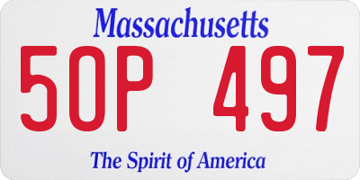 MA license plate 5OP497