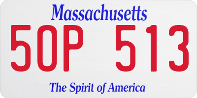 MA license plate 5OP513