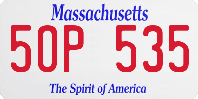 MA license plate 5OP535
