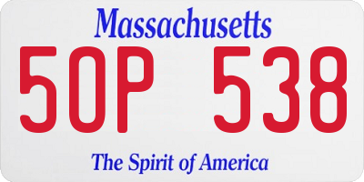 MA license plate 5OP538