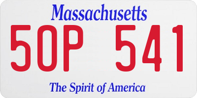 MA license plate 5OP541