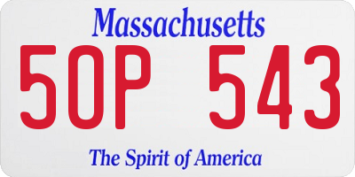 MA license plate 5OP543