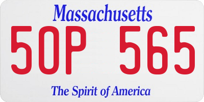 MA license plate 5OP565