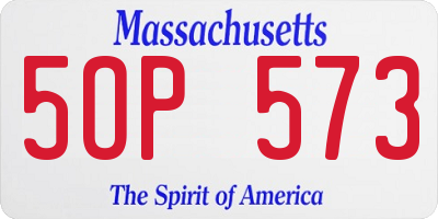 MA license plate 5OP573