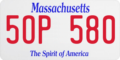 MA license plate 5OP580