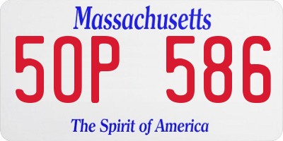 MA license plate 5OP586