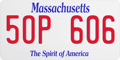 MA license plate 5OP606