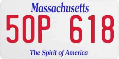 MA license plate 5OP618