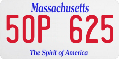 MA license plate 5OP625
