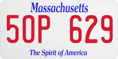 MA license plate 5OP629