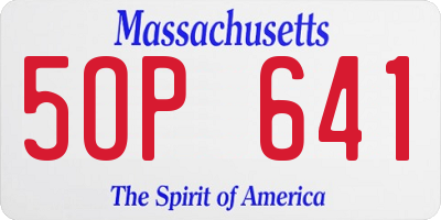 MA license plate 5OP641