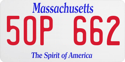 MA license plate 5OP662