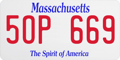 MA license plate 5OP669