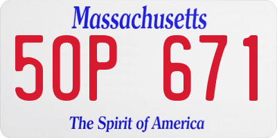MA license plate 5OP671