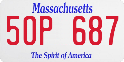 MA license plate 5OP687