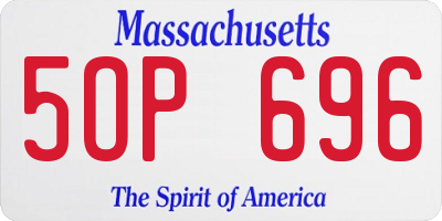 MA license plate 5OP696