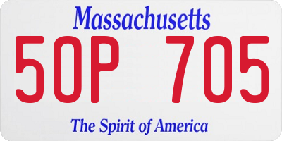 MA license plate 5OP705