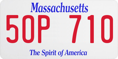 MA license plate 5OP710