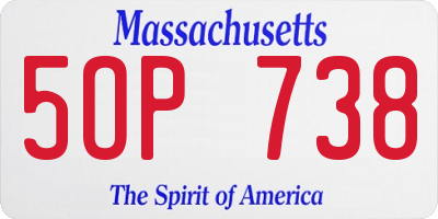 MA license plate 5OP738