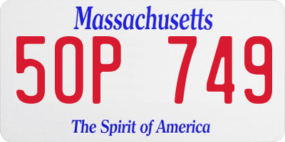 MA license plate 5OP749