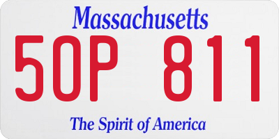MA license plate 5OP811