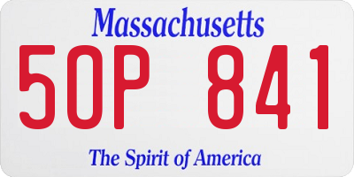 MA license plate 5OP841