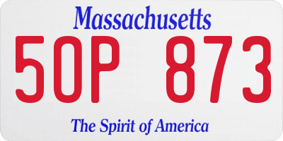 MA license plate 5OP873
