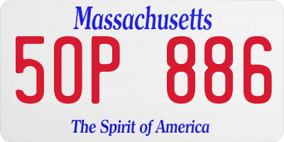 MA license plate 5OP886