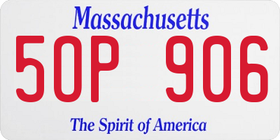 MA license plate 5OP906